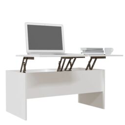 Berkfield Home Coffee Table White 102x50.5x46.5 cm Engineered Wood - thumbnail 4