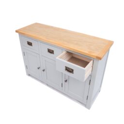 Cabinet Bits Argenta Light Grey 3 Drawer 3 Door Sideboard Brass Drop Handle - thumbnail 5