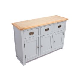 Cabinet Bits Argenta Light Grey 3 Drawer 3 Door Sideboard Brass Drop Handle - thumbnail 4