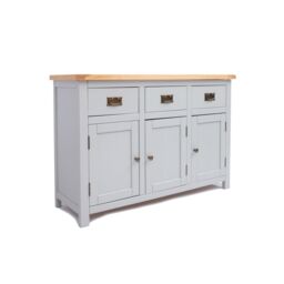 Cabinet Bits Argenta Light Grey 3 Drawer 3 Door Sideboard Brass Drop Handle - thumbnail 3