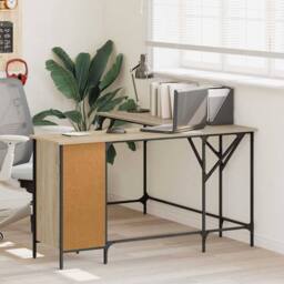Berkfield Home Decorative Desk Sonoma Oak 141x141x75 cm Engineered Wood in Light Oak - Size: 141 x 141 x 75 cm - thumbnail 2