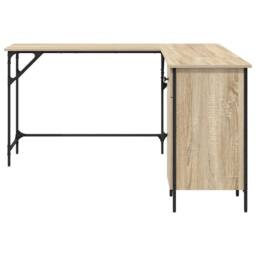 Berkfield Home Decorative Desk Sonoma Oak 141x141x75 cm Engineered Wood in Light Oak - Size: 141 x 141 x 75 cm - thumbnail 6