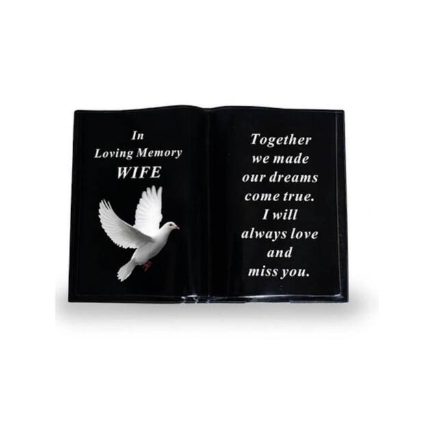 David Fischhoff Black Memorial Grave Dove Book Ornament - Wife - image 1