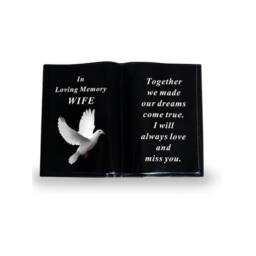 David Fischhoff Black Memorial Grave Dove Book Ornament - Wife - thumbnail 1