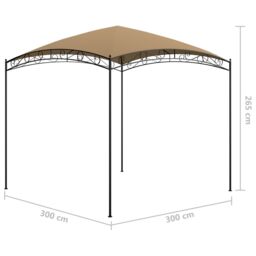 Berkfield Home Gazebo 3x3x2.65 m Taupe 180 g/m ² in Beige - thumbnail 5