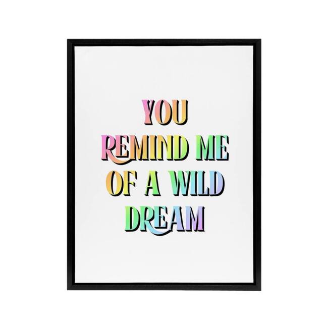 "Artery8 You Remind Me Of A Wild Dream Bright Colourful Framed Canvas Art Print - Size: W12"" x H16""" - image 1
