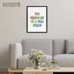 "Artery8 You Remind Me Of A Wild Dream Bright Colourful Framed Canvas Art Print - Size: W12"" x H16""" - thumbnail 3