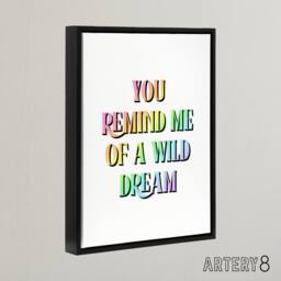 "Artery8 You Remind Me Of A Wild Dream Bright Colourful Framed Canvas Art Print - Size: W12"" x H16""" - thumbnail 2