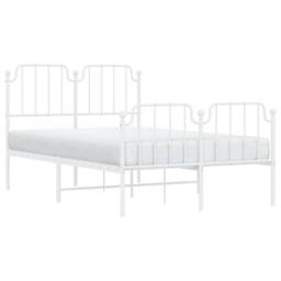 Berkfield Home Metal Bed Frame with Headboard & Footboard White 120x200 cm - Size: Small Double - thumbnail 3