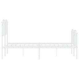Berkfield Home Metal Bed Frame with Headboard & Footboard White 120x200 cm - Size: Small Double - thumbnail 6