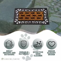Marco Paul Heavy Duty Natural Coir Rubber Mat with Cat Insert in Black - Size: Medium - thumbnail 3