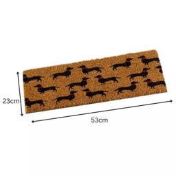 Marco Paul Heavy Duty Natural Coir Rubber Mat with Cat Insert in Black - Size: Medium - thumbnail 6