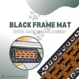 Marco Paul Heavy Duty Natural Coir Rubber Mat with Cat Insert in Black - Size: Medium - thumbnail 7