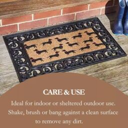 Marco Paul Heavy Duty Natural Coir Rubber Mat with Cat Insert in Black - Size: Medium - thumbnail 8