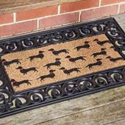 Marco Paul Heavy Duty Natural Coir Rubber Mat with Cat Insert in Black - Size: Medium - thumbnail 2