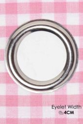 Homescapes Cotton Gingham Eyelet Curtain Pair in Pink - Size: 140 cm width x 183 cm drop - thumbnail 4
