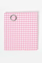 Homescapes Cotton Gingham Eyelet Curtain Pair in Pink - Size: 140 cm width x 183 cm drop - thumbnail 3
