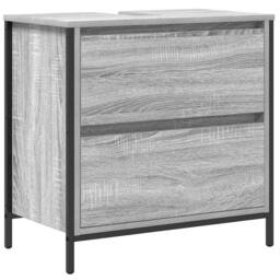 Berkfield Home Decorative Bathroom Basin Cabinet with Drawers Grey Sonoma 60x34 - thumbnail 3