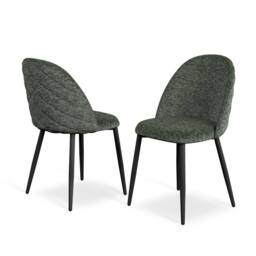 More4Homes Arlo White Marble Top W Black Leg + Raye Velvet Dining Chair Set Of 4 in Green - thumbnail 7