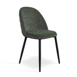 More4Homes Arlo White Marble Top W Black Leg + Raye Velvet Dining Chair Set Of 4 in Green - thumbnail 5