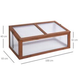 STILVORA Wooden Cold Frame with Openable Tilted Top in Brown - thumbnail 3