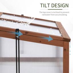 STILVORA Wooden Cold Frame with Openable Tilted Top in Brown - thumbnail 5