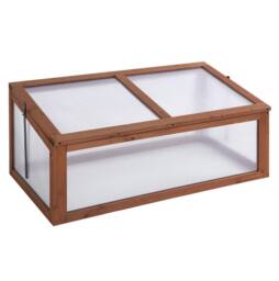 STILVORA Wooden Cold Frame with Openable Tilted Top in Brown - thumbnail 4