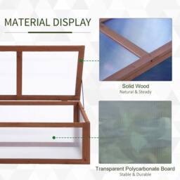 STILVORA Wooden Cold Frame with Openable Tilted Top in Brown - thumbnail 6
