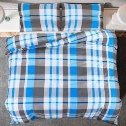 Berkfield Home Duvet Cover Set Blue & Grey 140x200 cm Cotton - thumbnail 5