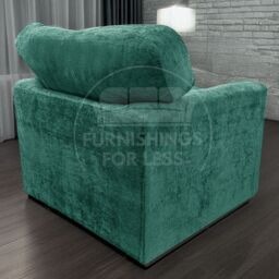 Furnishings For Less UK Monaco Chenille Fabric 3 Piece Sofa Suite - 2 Seater & 2 Armchairs in Teal - thumbnail 7