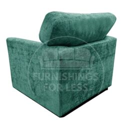 Furnishings For Less UK Monaco Chenille Fabric 3 Piece Sofa Suite - 2 Seater & 2 Armchairs in Teal - thumbnail 4