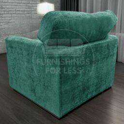 Furnishings For Less UK Monaco Chenille Fabric 3 Piece Sofa Suite - 2 Seater & 2 Armchairs in Teal - thumbnail 6