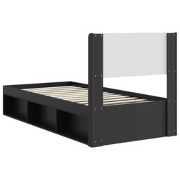 Berkfield Home Bed Frame with Storage & Headboard Black 90 x 200 cm - thumbnail 7