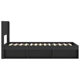 Berkfield Home Bed Frame with Storage & Headboard Black 90 x 200 cm - thumbnail 6