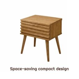 FORGEVIO Mango Wood 1 Drawer Nightstand Bedside Side Table in Natural - thumbnail 1