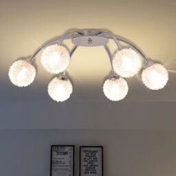 Berkfield Home Ceiling Lamp with 6 LED Bulbs G9 240 W in White