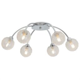 Berkfield Home Ceiling Lamp with 6 LED Bulbs G9 240 W in White - thumbnail 3