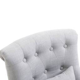 Wyld Haus Grey Tub Accent Chair with Button Tufting Solid Wood Legs & Pillow - thumbnail 7