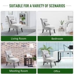 Wyld Haus Grey Tub Accent Chair with Button Tufting Solid Wood Legs & Pillow - thumbnail 5