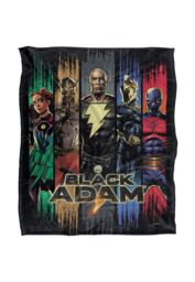 Black Adam Blanket, 152x127 cm Players Silky Touch Super Soft Throw Blanket in White - thumbnail 1