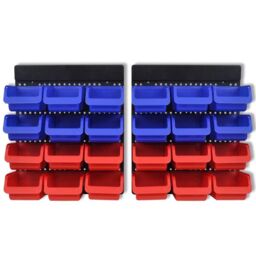 Berkfield Home 2 pcs Blue & Red Wall Mounted Garage Tool Organiser - thumbnail 4