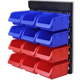 Berkfield Home 2 pcs Blue & Red Wall Mounted Garage Tool Organiser - thumbnail 5