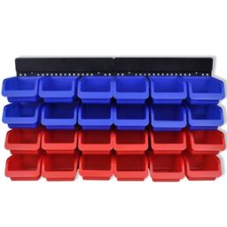Berkfield Home 2 pcs Blue & Red Wall Mounted Garage Tool Organiser - thumbnail 2