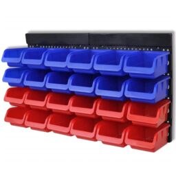 Berkfield Home 2 pcs Blue & Red Wall Mounted Garage Tool Organiser - thumbnail 1