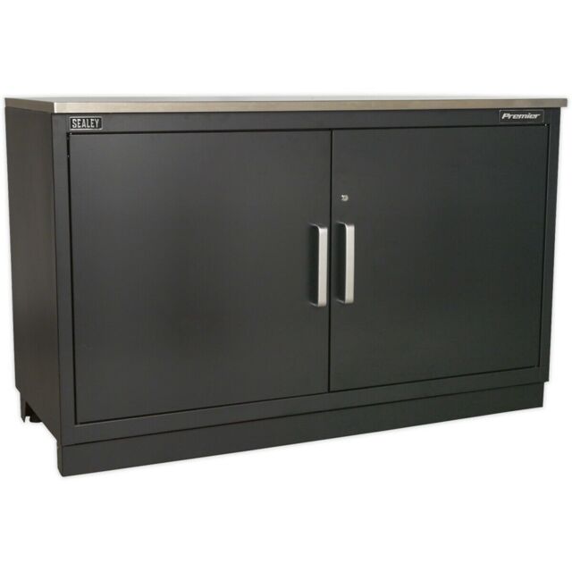 Loops 1550mm Heavy Duty Modular Floor Cabinet - Two Door - Steel - Adjustable Shelf in Metallics - image 1