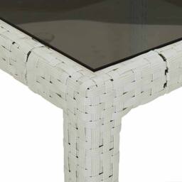 Berkfield Home Garden Dining Table White 190x90x75 cm Poly Rattan - Size: 190 x 90 x 75 cm - thumbnail 6