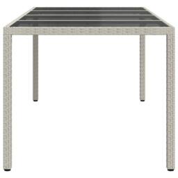Berkfield Home Garden Dining Table White 190x90x75 cm Poly Rattan - Size: 190 x 90 x 75 cm - thumbnail 4