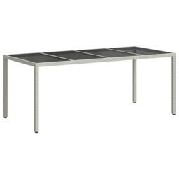 Berkfield Home Garden Dining Table White 190x90x75 cm Poly Rattan - Size: 190 x 90 x 75 cm - thumbnail 5