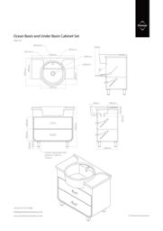 Orsina Ocean Basin & Under Basin Cabinet Set in White - thumbnail 3