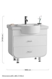 Orsina Ocean Basin & Under Basin Cabinet Set in White - thumbnail 2